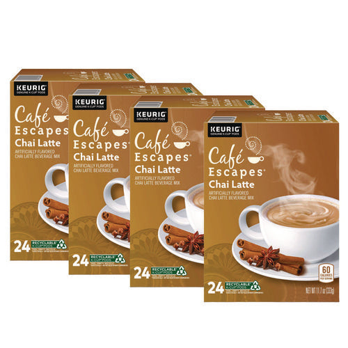 Image of Cafe Escapes® Chai Latte K-Cups, 96/Carton