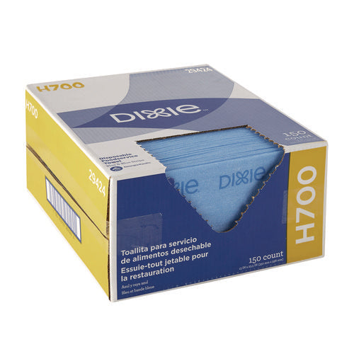 Image of Georgia Pacific® Professional Dixie H700 Disposable Foodservice Towels, 13 x 23.5, Unscented, Blue, 150/Carton