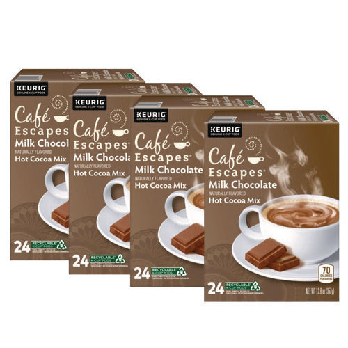 Image of Cafe Escapes® Cafe Escapes Milk Chocolate Hot Cocoa K-Cups, 96/carton
