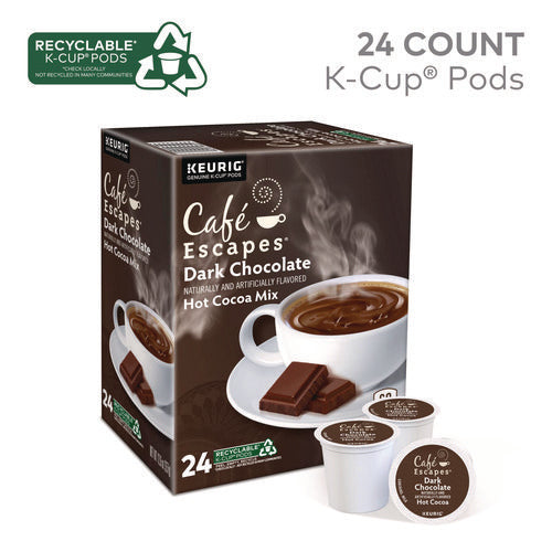 Image of Cafe Escapes® Cafe Escapes Dark Chocolate Hot Cocoa K-Cups, 24/box