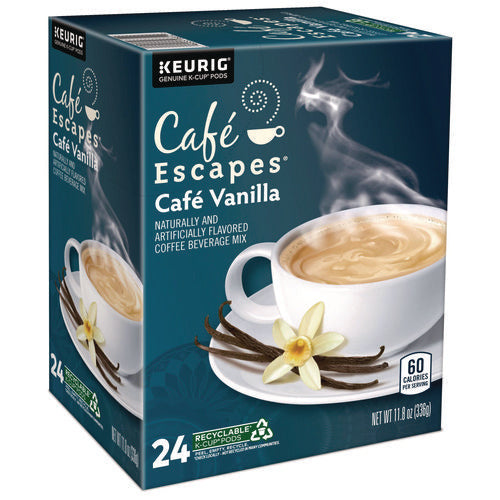 Image of Cafe Escapes® Cafe Vanilla K-Cups, 24/box