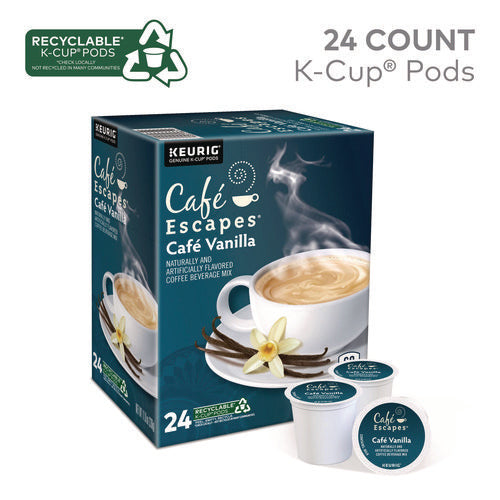 Image of Cafe Escapes® Cafe Vanilla K-Cups, 24/box