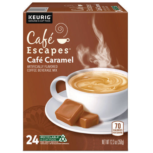 Image of Cafe Escapes® Cafe Caramel K-Cups, 24/box