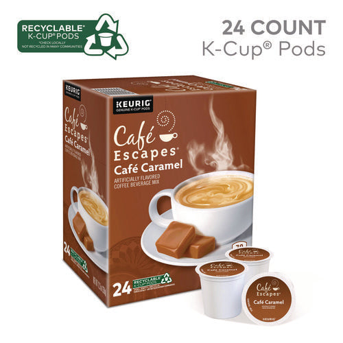 Image of Cafe Escapes® Cafe Caramel K-Cups, 24/box