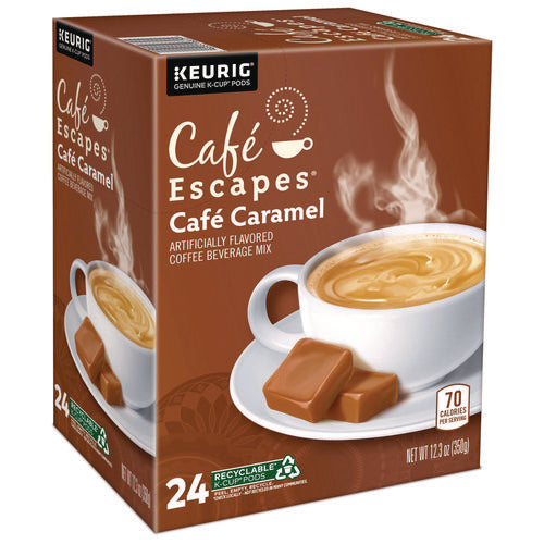 Image of Cafe Escapes® Cafe Caramel K-Cups, 24/box