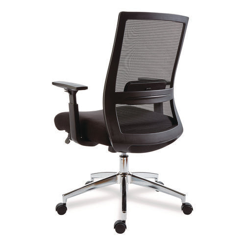 Image of Alera® Alera Ashdale Ergonomic Fabric Swivel Task Chair, Supports 275 lb, 18.15 to 21.89 Seat Height, Black Seat/Back, Silver Base