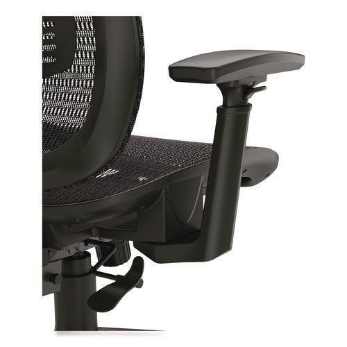 Image of Alera® Alera Hollins Ergonomic Mesh Swivel Task Chair, Supports Up to 275lb, 18.57 to 22.54 Seat Height, Black Seat/Back, Black Base