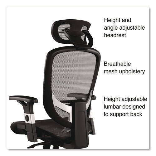 Image of Alera® Alera Minerva Ergonomic Mesh Swivel Task Chair, Supports Up to 275lb, 17.24 to 20.98 Seat Height, Gray Seat/Back, Silver Base