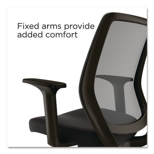 Image of Alera® Alera Wessex Ergonomic Fabric Mesh Swivel Task Chair, Supports Up to 275lbs, 17.09 to 20.83 Seat Height, Black Seat/Back/Base