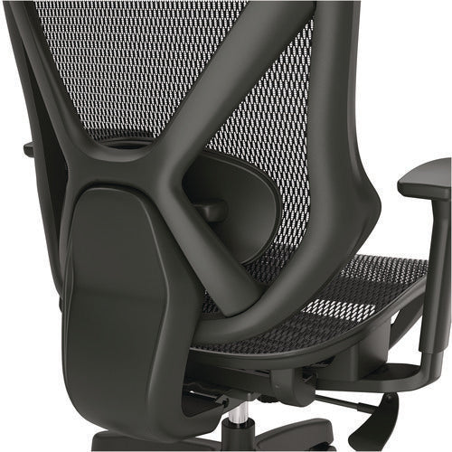 Image of Alera® Alera Taunton Ergonomic Mesh Swivel Task Chair, Supports Up to 275lb, 17.44 to 20.98 Seat Height, Black Seat/Back, Black Base