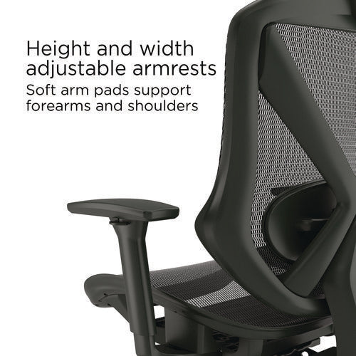 Image of Alera® Alera Taunton Ergonomic Mesh Swivel Task Chair, Supports Up to 275lb, 17.44 to 20.98 Seat Height, Black Seat/Back, Black Base