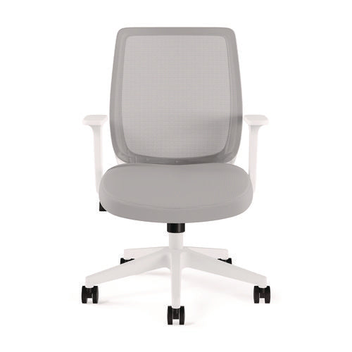 Image of Alera® Alera Wessex Ergonomic Fabric Mesh Swivel Task Chair, Supports 275 lb, 17.09 to 20.83 Seat Height, Gray Seat/Back, White Base