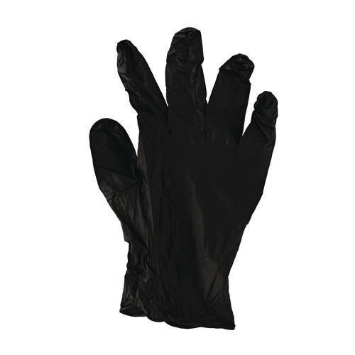 Image of Boardwalk® Disposable General-Purpose Powder-Free Nitrile Gloves, Small, Black, 4.4 mil, 100/Box, 10 Boxes/Carton