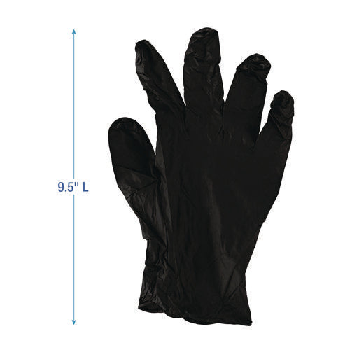 Image of Boardwalk® Disposable General-Purpose Powder-Free Nitrile Gloves, Small, Black, 4.4 mil, 100/Box, 10 Boxes/Carton