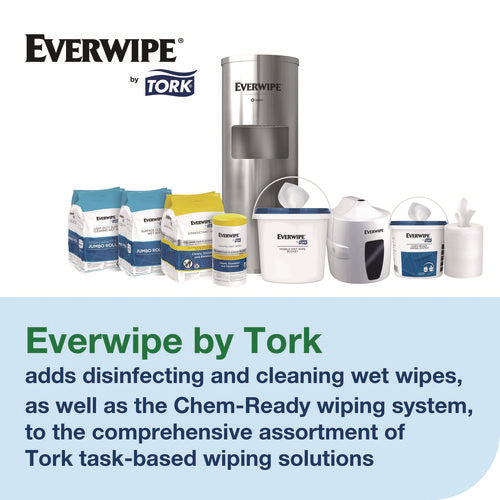Image of Tork® Light-Duty Surface Cleaning Wet Wipe, 1-Ply, 8 x 6, Unscented, White, 2,500 Sheets/Roll, 2 Rolls/Carton