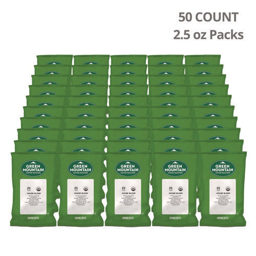 Image of Green Mountain Coffee® Fair Trade Organic House Blend Coffee, Fractional Packs, 2.5 oz, 50/Carton