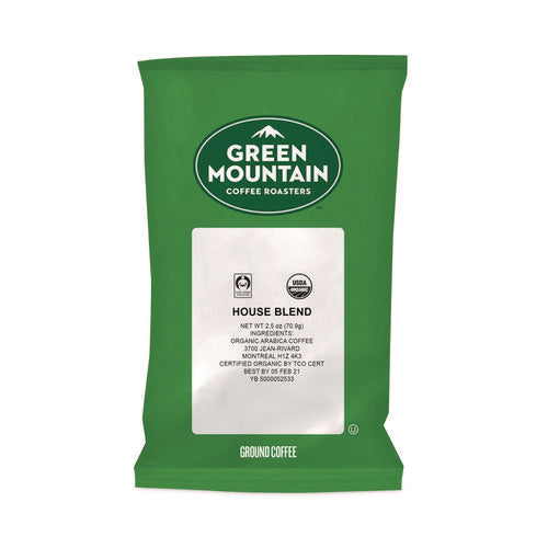 Image of Green Mountain Coffee® Fair Trade Organic House Blend Coffee, Fractional Packs, 2.5 oz, 50/Carton