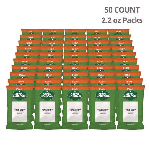 Image of Green Mountain Coffee® Vermont Country Blend Decaf Coffee Fraction Packs, 2.2oz, 50/carton