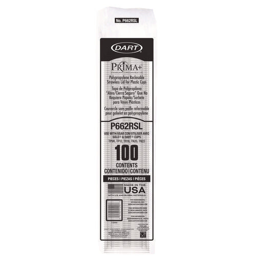 Image of Dart® Prima Strawless Plastic Lids, Fits 9 oz to 20 oz Cold Cups, Clear, 1,000/Carton