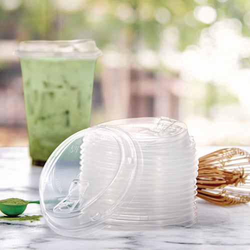 Image of Dart® Prima Strawless Plastic Lids, Fits 9 oz to 20 oz Cold Cups, Clear, 1,000/Carton