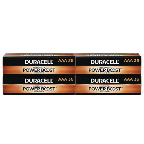 Image of Duracell® Power Boost CopperTop Alkaline AAA Batteries, 36/Pack, 4 Packs/Carton