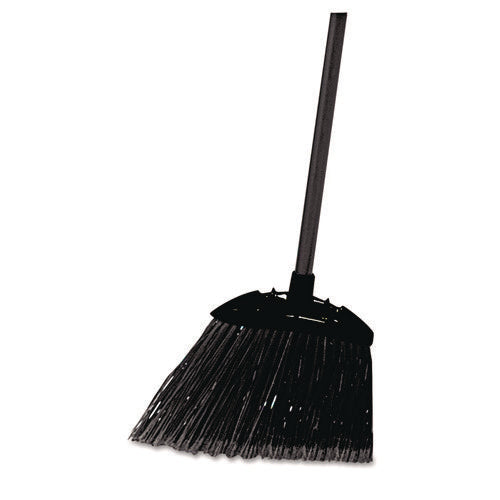 Image of Rubbermaid® Commercial Angled Lobby Broom, Poly Bristles, 35" Handle, Black