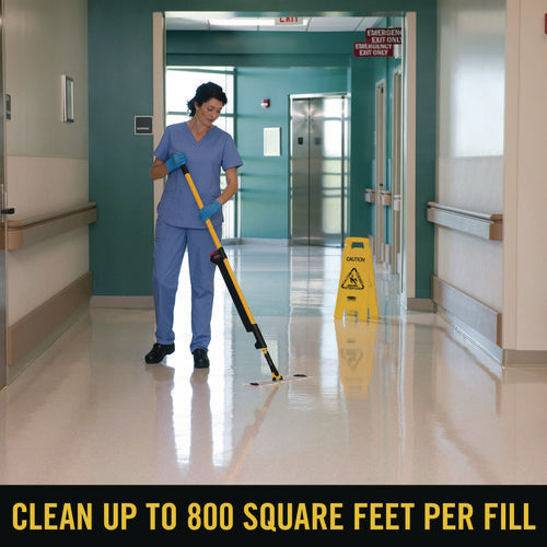 Image of Rubbermaid® Commercial HYGEN Pulse Microfiber Spray Mop System, 17" Wide Microfiber Head, 52" Yellow Plastic Handle