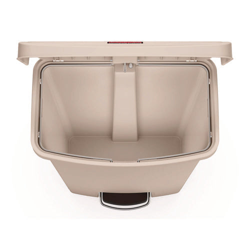 Image of Rubbermaid® Commercial Streamline Resin Step-On Container, Front Step Style, 18 gal, Polyethylene, Beige
