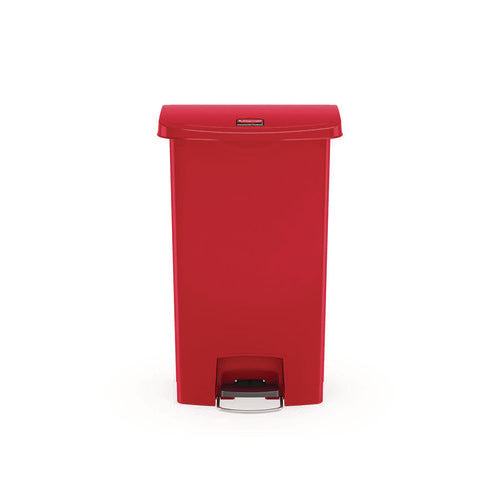 Image of Rubbermaid® Commercial Streamline Resin Step-On Container, Front Step Style, 18 gal, Polyethylene, Red