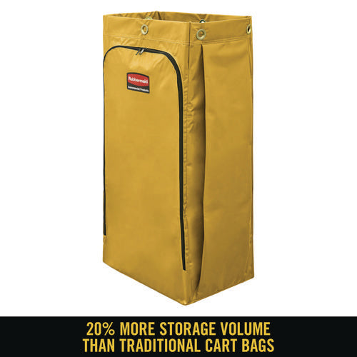 Image of Rubbermaid® Commercial Vinyl Cleaning Cart Bag for Rubbermaid Commercial 9T76, 9T77 and 9T78, 34 gal, 17.5" x 10.5" x 33", Yellow