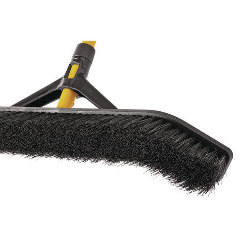 Image of Rubbermaid® Commercial Maximizer Push-To-Center Broom, Poly Bristles, 36 X 58.13, Steel Handle, Yellow/black