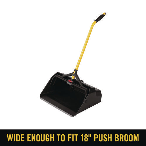 Image of Rubbermaid® Commercial Maximizer Heavy-Duty Stand Up Debris Pan, 20.44w X 29h, Plastic, Yellow/black