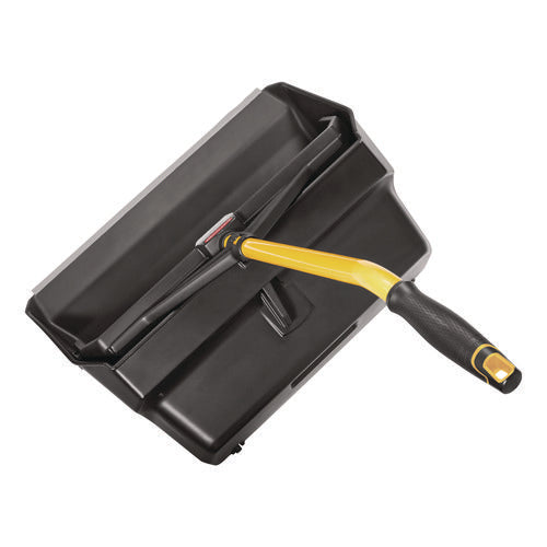 Image of Rubbermaid® Commercial Maximizer Heavy-Duty Stand Up Debris Pan, 20.44w X 29h, Plastic, Yellow/black