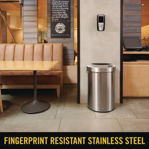 Image of Rubbermaid® Commercial Refine Series Waste Receptacle, 21 gal, Plastic/Stainless Steel