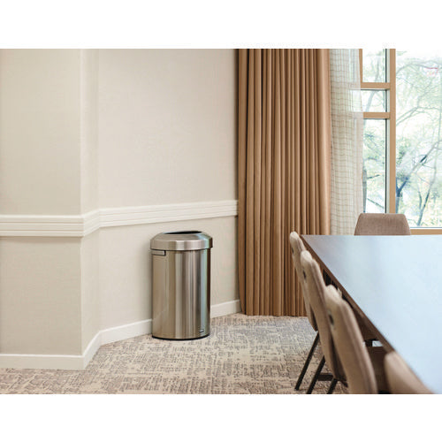 Image of Rubbermaid® Commercial Refine Series Waste Receptacle, 21 gal, Plastic/Stainless Steel