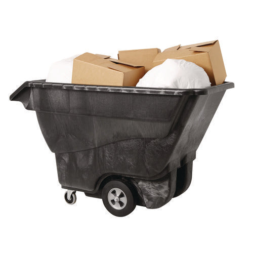 Image of Rubbermaid® Commercial 1 cu yd Structural Foam Tilt Truck, Standard Duty, 1,250 lb Capacity, Black