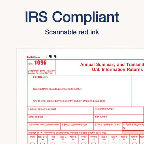 Image of Adams® 4-Part W-2 Continuous Feed Tax Forms, Fiscal Year: 2024, Four-Part Carbonless, 5.5 x 8.5, 2 Forms/Sheet, 24 Forms Total