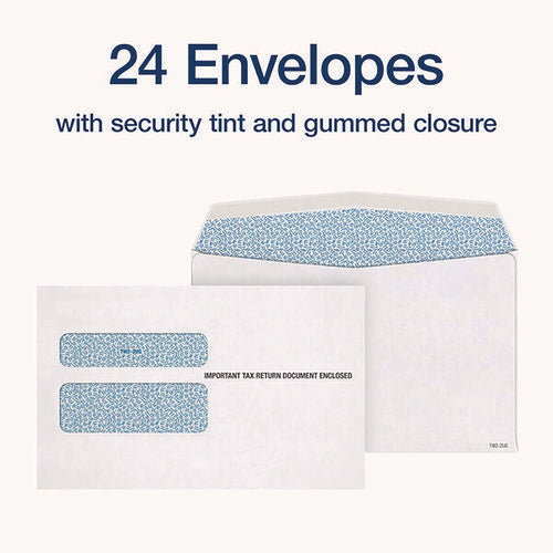 Image of Adams® 6-Part W-2 Tax Form Kit with Security Envelopes and Tax Forms Helper, 2024, 8.5 x 5.5, 2 Forms/Sheet, 24 Forms Total