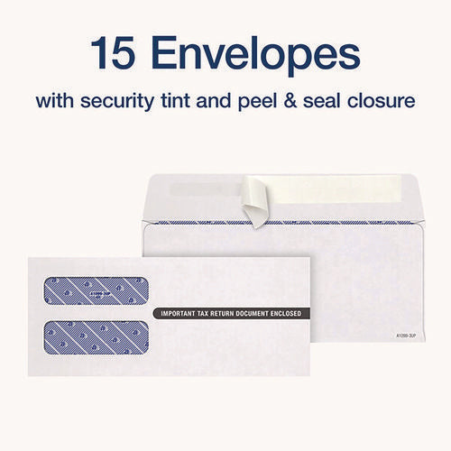 Image of Adams® 4-Part 1099-NEC Tax Form Kit with Security Envelopes and Tax Forms Helper, 2024, 8.5 x 3.66, 3 Forms/Sheet, 15 Forms Total