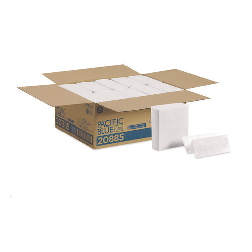 Image of Georgia Pacific® Professional Pacific Blue Ultra Z-Fold Folded Paper Towels, 1-Ply, 8 x 11, White, 260/Pack, 10 Packs/Carton