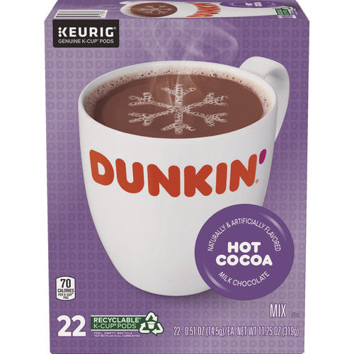 Image of Dunkin'® Milk Chocolate Hot Cocoa K-Cup Pods, 22/box
