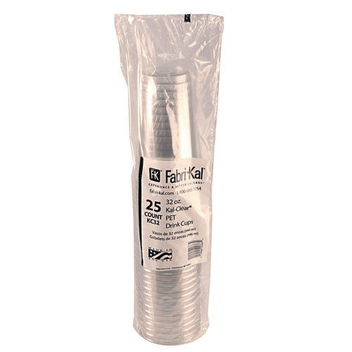 Image of Fabri-Kal® Kal-Clear PET Cold Drink Cups, 32 oz, Plastic, Clear, 25/Sleeve, 12 Sleeves/Carton