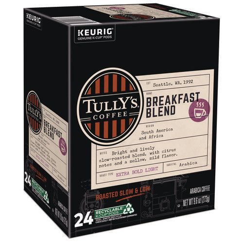 Image of Tully's Coffee® Breakfast Blend Coffee K-Cups, 24/box