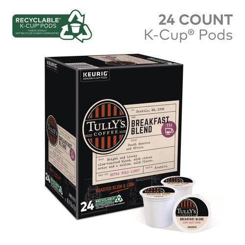 Image of Tully's Coffee® Breakfast Blend Coffee K-Cups, 24/box