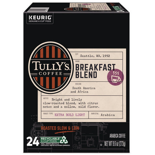 Image of Tully's Coffee® Breakfast Blend Coffee K-Cups, 24/box