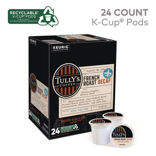 Image of Tully's Coffee® French Roast Decaf Coffee K-Cups, 24/box