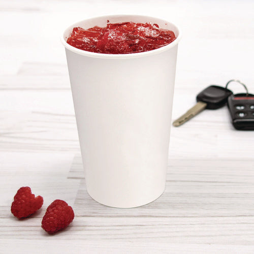 Image of SOLO® Double Sided Poly (DSP) Paper Cold Cups, 16 oz, White, 50 Cups/Sleeve, 20 Sleeves/Carton