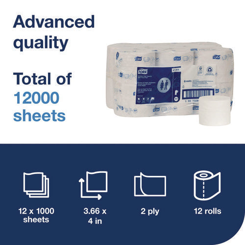 Image of Tork® Advanced Coreless High Capacity Bath Tissue, 2-Ply, White, 1,000 Sheets/Roll, 12 Rolls/Carton