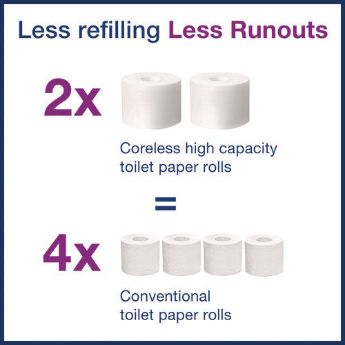 Image of Tork® Advanced Coreless High Capacity Bath Tissue, 2-Ply, White, 1,000 Sheets/Roll, 12 Rolls/Carton