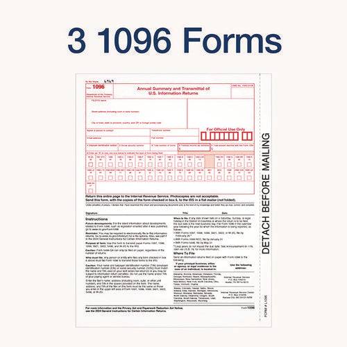 Image of Adams® 4-Part 1099-NEC Tax Form Kit with Security Envelopes and Tax Forms Helper, 2024, 8.5 x 3.66, 3 Forms/Sheet, 15 Forms Total